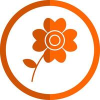 Geranium Glyph Orange Circle Icon vector