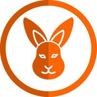 Hare Glyph Orange Circle Icon vector