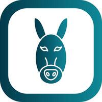 Donkey Glyph Gradient Round Corner Icon vector