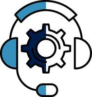 Technical Support Filled Half Cut Icon vector