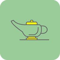 Arabian Magic Lamp Filled Yellow Icon vector