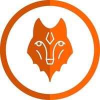 Wolf Glyph Orange Circle Icon vector