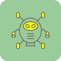 robótica lleno amarillo icono vector