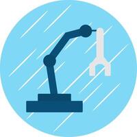 Robotic Arm Flat Blue Circle Icon vector