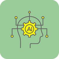 Artificial Intelligence Filled Yellow Icon vector