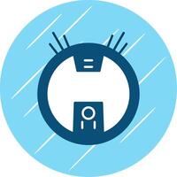 Robot Vacuum Flat Blue Circle Icon vector