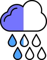 Rainy Filled Half Cut Icon vector