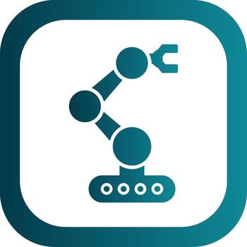 robótica glifo degradado redondo esquina icono vector