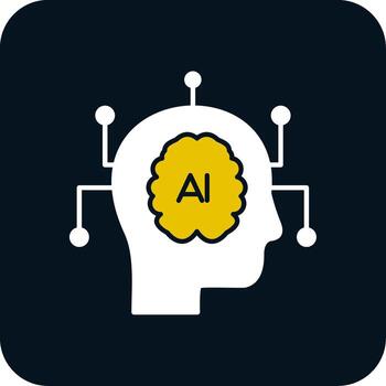 Artificial Intelligence Glyph Two Color Icon vector