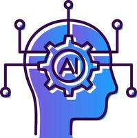 Artificial Intelligence Gradient Filled Icon vector