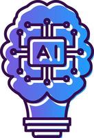 Artificial Intelligence Gradient Filled Icon vector