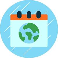 Earth Day Flat Blue Circle Icon vector