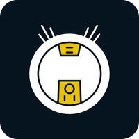 Robot Vacuum Glyph Two Color Icon vector