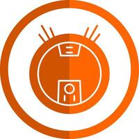 Robot Vacuum Glyph Orange Circle Icon vector