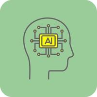 Artificial Intelligence Filled Yellow Icon vector