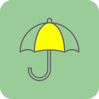 Umbrella Filled Yellow Icon vector