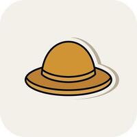 Hat Line Filled White Shadow Icon vector