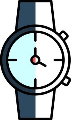 Watch Filled Half Cut Icon