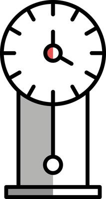 Vintage Clock Filled Half Cut Icon