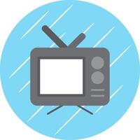 Television Flat Blue Circle Icon vector