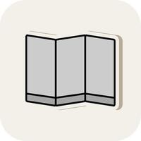 Folding Screen Line Filled White Shadow Icon vector