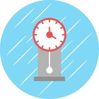 Clásico reloj plano azul circulo icono vector