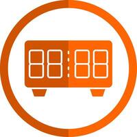 digital reloj glifo naranja circulo icono vector