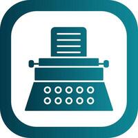 Typewriter Glyph Gradient Round Corner Icon vector