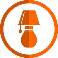 Table Lamp Glyph Orange Circle Icon vector