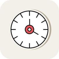 Clock Line Filled White Shadow Icon vector