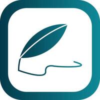 Quill Glyph Gradient Round Corner Icon vector
