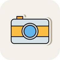 Old Came Line Filled White Shadow Icon vector