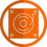 placa giratoria glifo naranja circulo icono vector