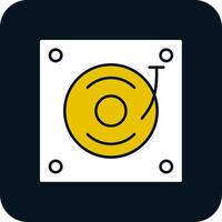 icono de dos colores de glifo de tocadiscos vector