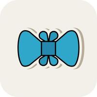 Bowtie Line Filled White Shadow Icon vector