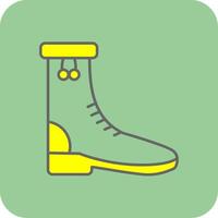 Rain Boots Filled Yellow Icon vector