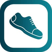 Running Shoes Glyph Gradient Round Corner Icon vector