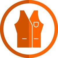 Vest Glyph Orange Circle Icon vector