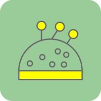 Pin Cushion Filled Yellow Icon vector