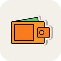 Wallet Line Filled White Shadow Icon vector