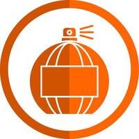 Perfume Glyph Orange Circle Icon vector