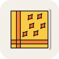 Handkerchief Line Filled White Shadow Icon vector