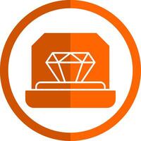 compromiso anillo glifo naranja circulo icono vector