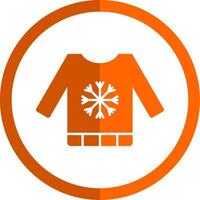 Sweater Glyph Orange Circle Icon vector