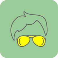 Hairstyle Filled Yellow Icon vector