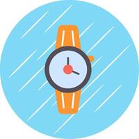 reloj de pulsera plano azul circulo icono vector
