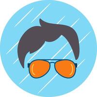 Hairstyle Flat Blue Circle Icon vector