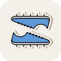 Soccer Boots Line Filled White Shadow Icon vector