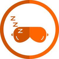 dormido máscara glifo naranja circulo icono vector