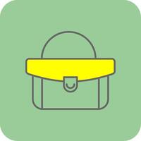 mujer bolso lleno amarillo icono vector